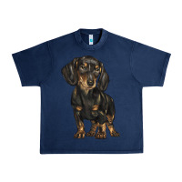 Navy dachshund Urban Heavy Tee - BarkalooDesign