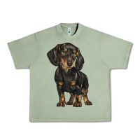 Oil Green dachshund Urban Heavy Tee - BarkalooDesign