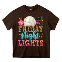 Chocolate Brown friday night lights volleyball Heavy Core Tee - Zillion Design Studio