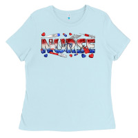 Baby Blue american nurse Ladies Tee - texasbilliewilder