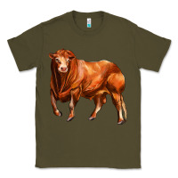 Army Green red angus bull Classic Tee - LillyAllenDesigns