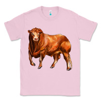 Bubblegum Pink red angus bull Classic Tee - LillyAllenDesigns