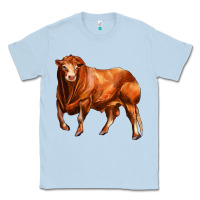 Dusty Blue red angus bull Classic Tee - LillyAllenDesigns