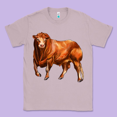 Red Angus Bull Classic Tee Designed By Lillyallendesigns