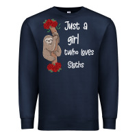 Navy just a girl who loves sloths Premium Sweatshirt - Bettercallsaul