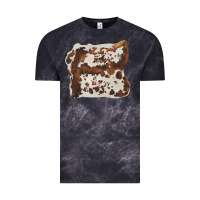 Cloud Black hand drawn cowhide cow fur Vintage Tee - BarkalooDesign