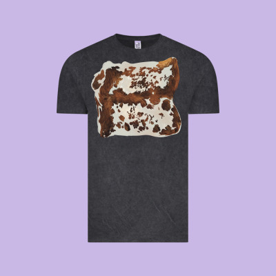 Hand Drawn Cowhide Cow Fur Vintage Tee Designed By Barkaloodesign