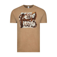 Vintage Coffee hand drawn cowhide cow fur Vintage Tee - BarkalooDesign