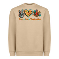 Mushroom peace love thanksgiving Heavyweight Sweatshirt - BarkalooDesign