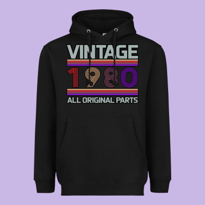 Vintage 1980 Birthday Heavyweight Hoodie Designed By Bettercallsaul