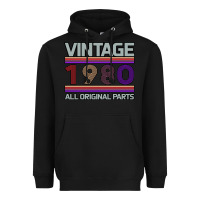 Black Vintage 1980 Birthday Heavyweight Hoodie - Bettercallsaul