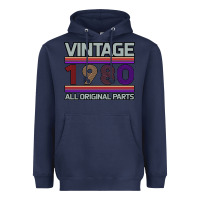 Navy Vintage 1980 Birthday Heavyweight Hoodie - Bettercallsaul