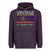 Plum Vintage 1980 Birthday Heavyweight Hoodie - Bettercallsaul