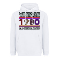 White Vintage 1980 Birthday Heavyweight Hoodie - Bettercallsaul