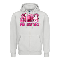 Dove Grey Pink Christmas Truck Zipper Hoodie - BundleAndBundleShop