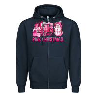 Navy Pink Christmas Truck Zipper Hoodie - BundleAndBundleShop