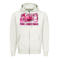Oatmeal Heather Pink Christmas Truck Zipper Hoodie - BundleAndBundleShop