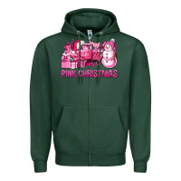 Sports Green Pink Christmas Truck Zipper Hoodie - BundleAndBundleShop