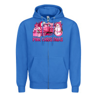 True Royal Pink Christmas Truck Zipper Hoodie - BundleAndBundleShop