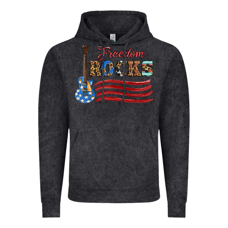 Freedom Rocks With Guitar Vintage Hoodie by Artiststas | Teevron