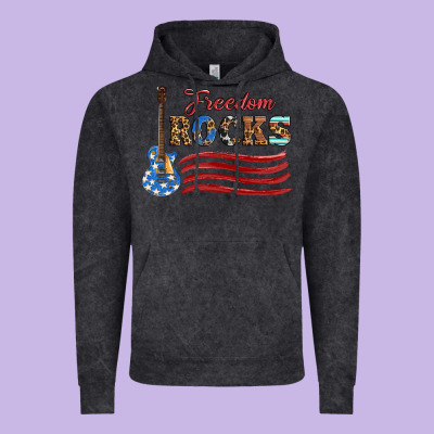 Freedom Rocks With Guitar Vintage Hoodie Designed By Artiststas