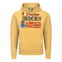 Vintage Mustard freedom rocks with guitar Vintage Hoodie - Artiststas