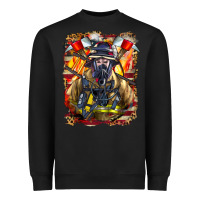 Black firefighter axe and ladder Heavyweight Sweatshirt - LillyAllenDesigns