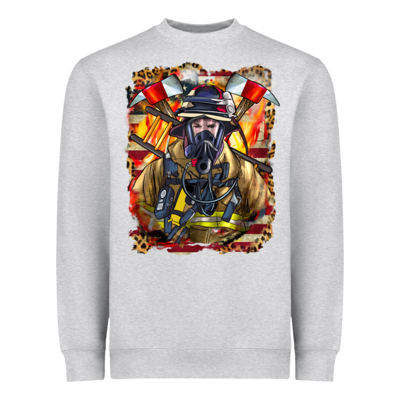 Firefighter Axe And Ladder Heavyweight Sweatshirt by LillyAllenDesigns | Teevron
