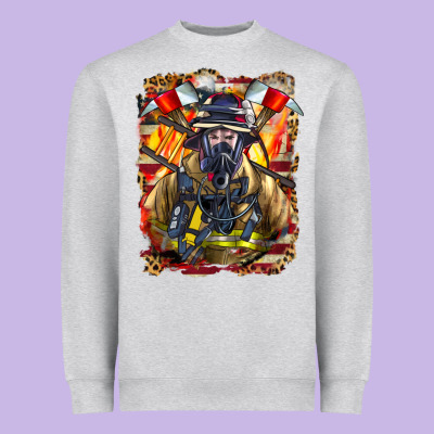 Firefighter Axe And Ladder Heavyweight Sweatshirt Designed By Lillyallendesigns