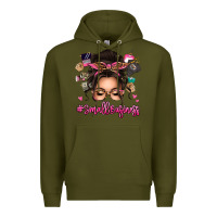 Army Green Small business messy bun Premium Hoodie - texasbilliewilder