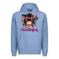Colony Blue Small business messy bun Premium Hoodie - texasbilliewilder