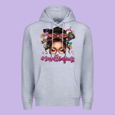 Small Business Messy Bun Premium Hoodie Designed By Texasbilliewilder