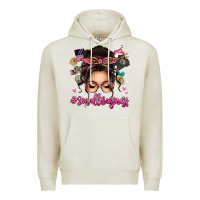 Oatmeal Heather Small business messy bun Premium Hoodie - texasbilliewilder