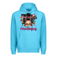 Ocean Blue Small business messy bun Premium Hoodie - texasbilliewilder