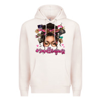 Pale Pink Small business messy bun Premium Hoodie - texasbilliewilder
