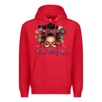 Red Small business messy bun Premium Hoodie - texasbilliewilder