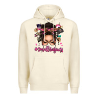 Sandshell Small business messy bun Premium Hoodie - texasbilliewilder