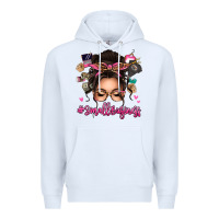 White Small business messy bun Premium Hoodie - texasbilliewilder