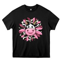 Black pink leopard sunflower cow Heavy Core Tee - RanaPortraitStore