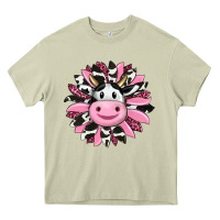 Mossy pink leopard sunflower cow Heavy Core Tee - RanaPortraitStore