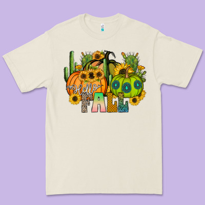 Hello Fall Premium Tee Designed By Cowhidedigitalart