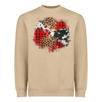 Leopard Cowhide Christmas Plaid Patches Heavyweight Sweatshirt | Teevron