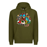 Army Green Christmas sunflower gemstone nurse Premium Hoodie - JahusDesignShop