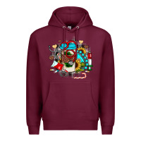 Burgundy Christmas sunflower gemstone nurse Premium Hoodie - JahusDesignShop