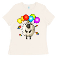 Bone rainbow sheep Ladies Tee - Zillion Design Studio