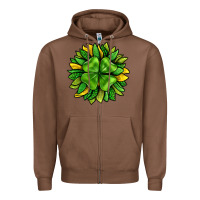 Chestnut St. Patricks Sunflower With Clover Zipper Hoodie - BundleAndBundleShop