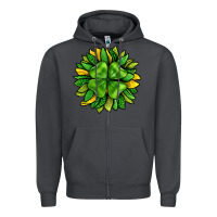 Smoke St. Patricks Sunflower With Clover Zipper Hoodie - BundleAndBundleShop