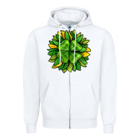 White St. Patricks Sunflower With Clover Zipper Hoodie - BundleAndBundleShop