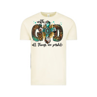 Vintage Arctic with god all things are possible gemstone cross Vintage Tee - Jasminsmagicworld