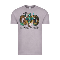 With God All Things Are Possible Gemstone Cross Vintage Tee | Teevron